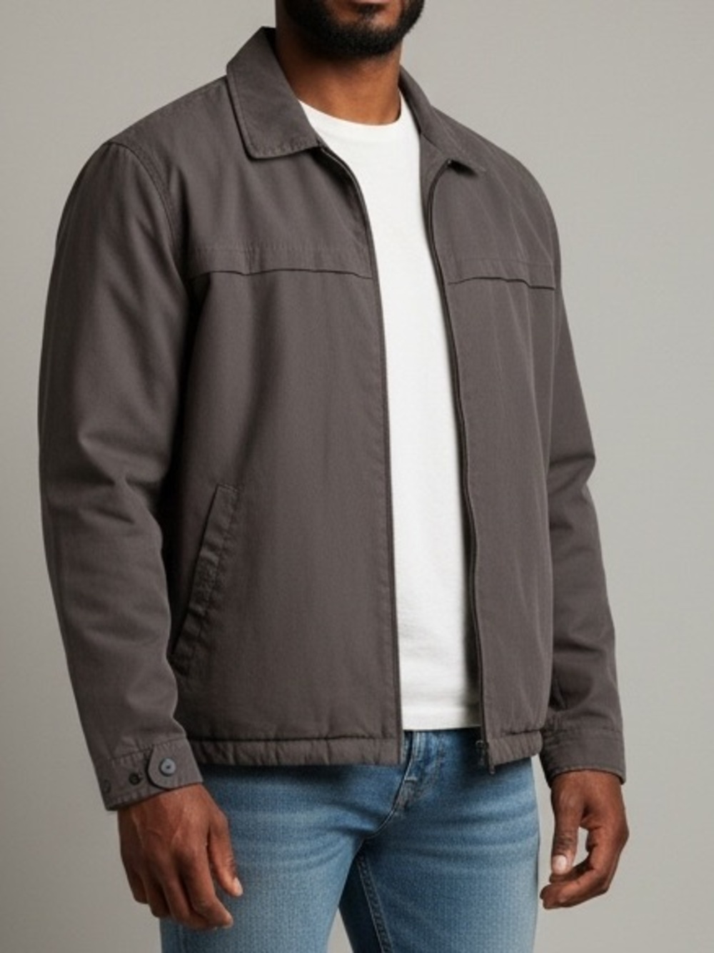 St. John’s Bay XL Gray Black Fleece Lined Full Zip Jacket
